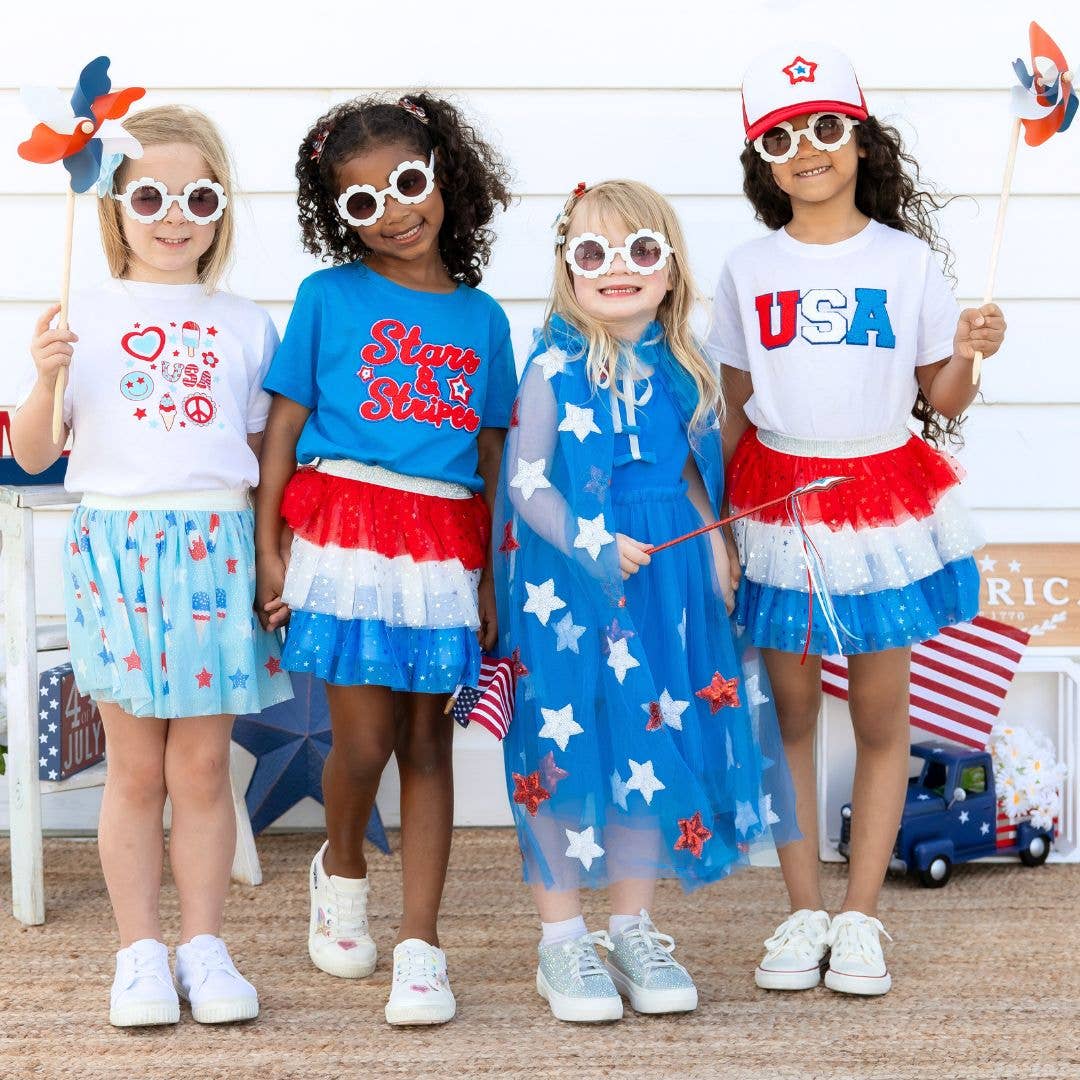 4th Of July Doodle Short Sleeve T-Shirt - Kids Clothes
