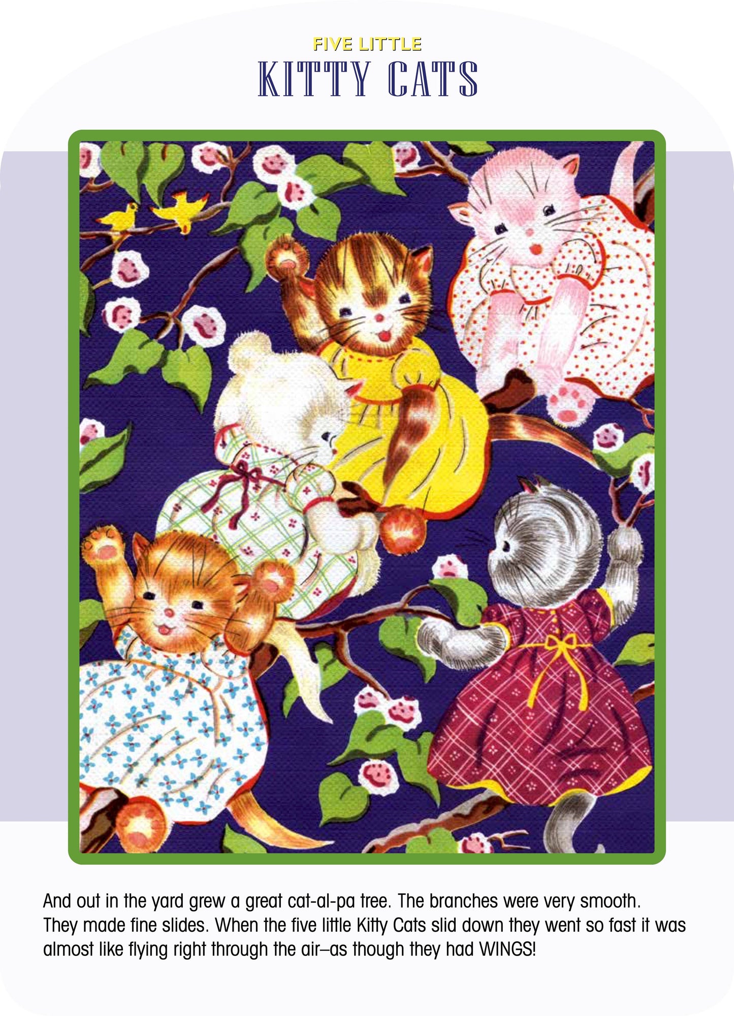 Five Little Kitty Cats- Children's Picture Book-Vintage