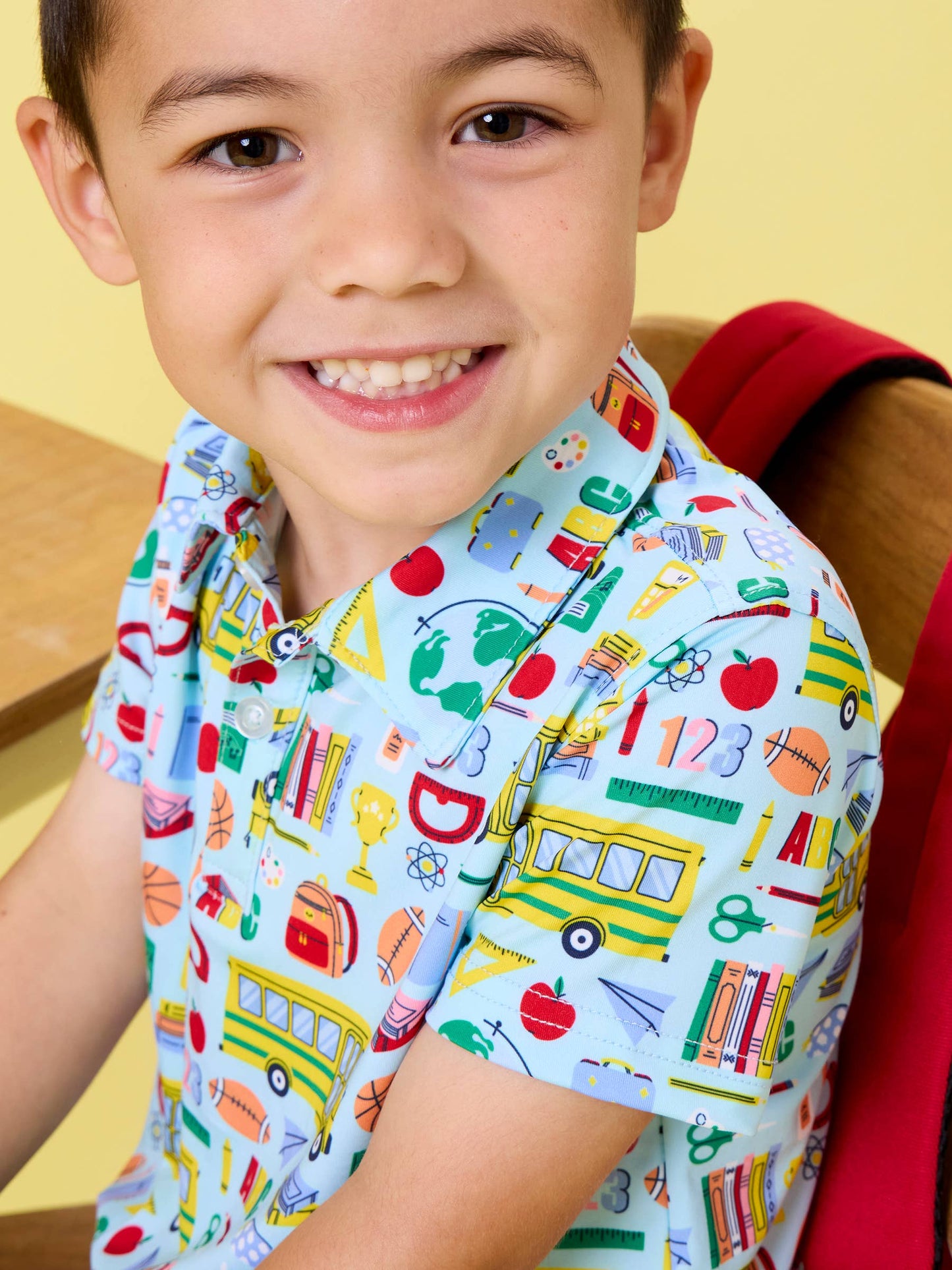 Boys Classroom Crew Knit Short Sleeve Performance Polo