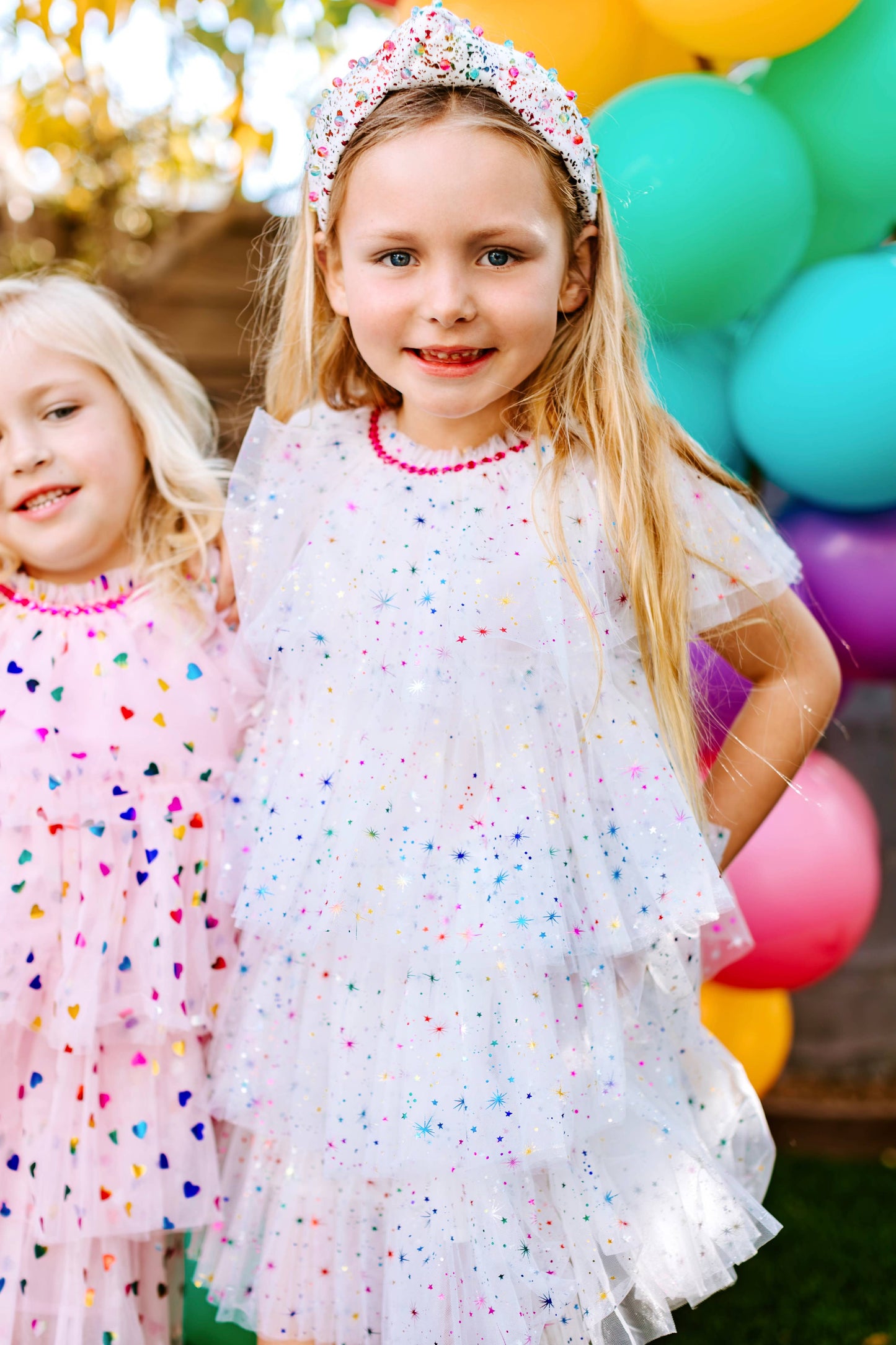 White Sparkler Foil Cake Dress | White Birthday Cake Dress