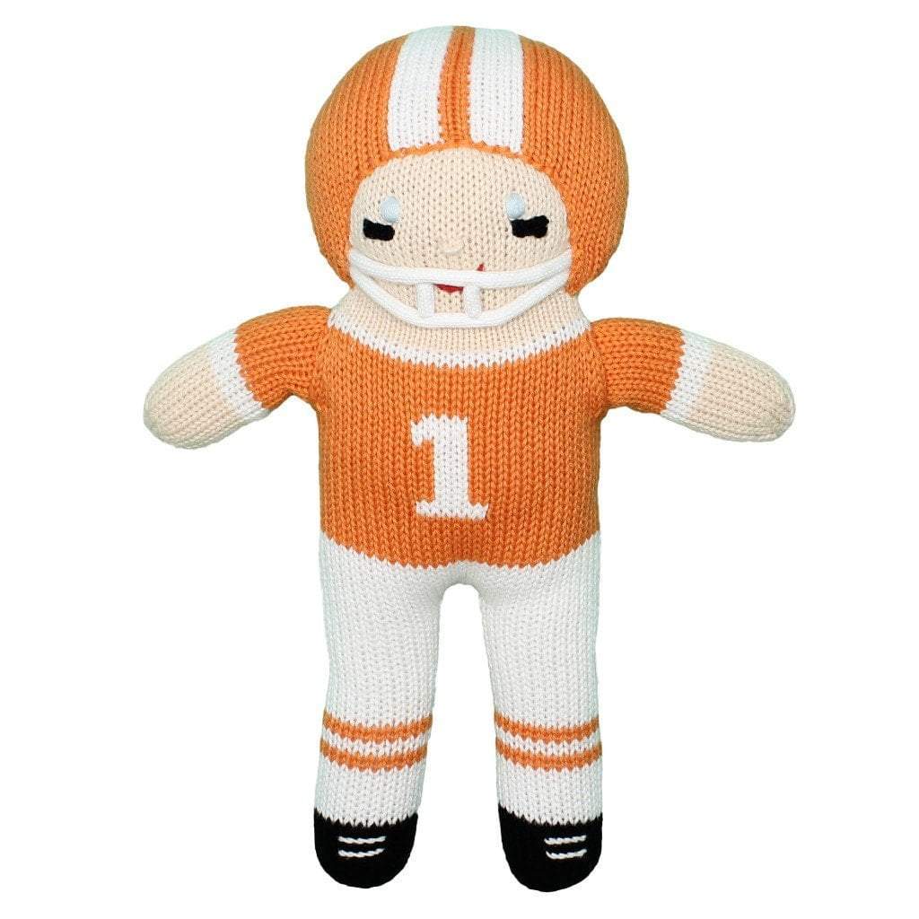 Knit Football Player - Orange and White