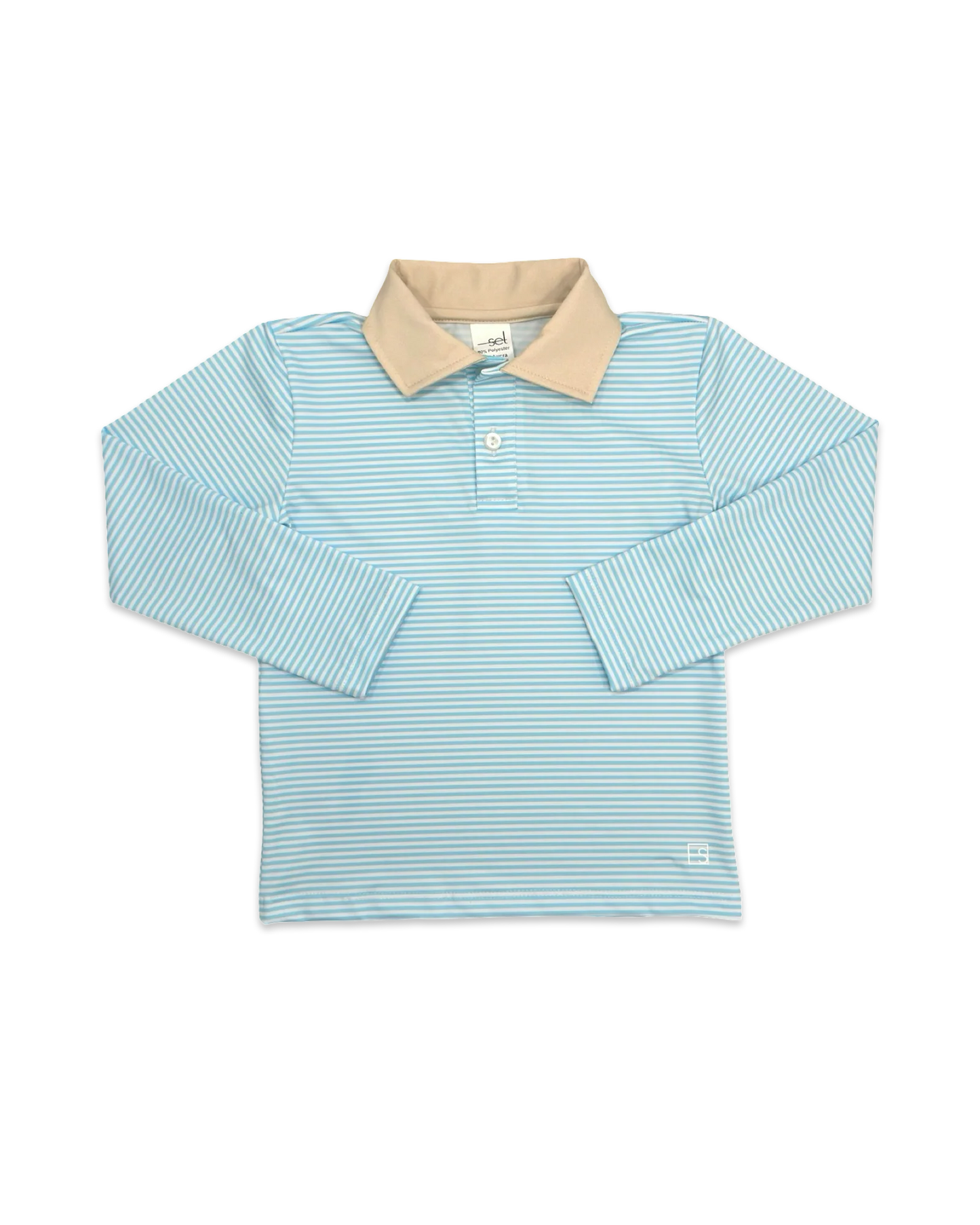 Parker Polo LS - Cotton Candy Blue, Sandstone Khaki