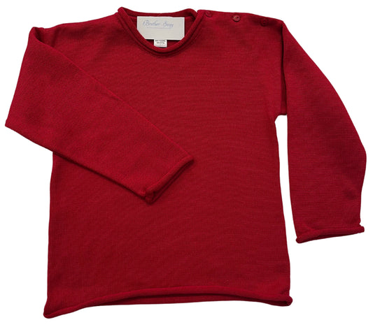 Roll Neck Sweater- Red