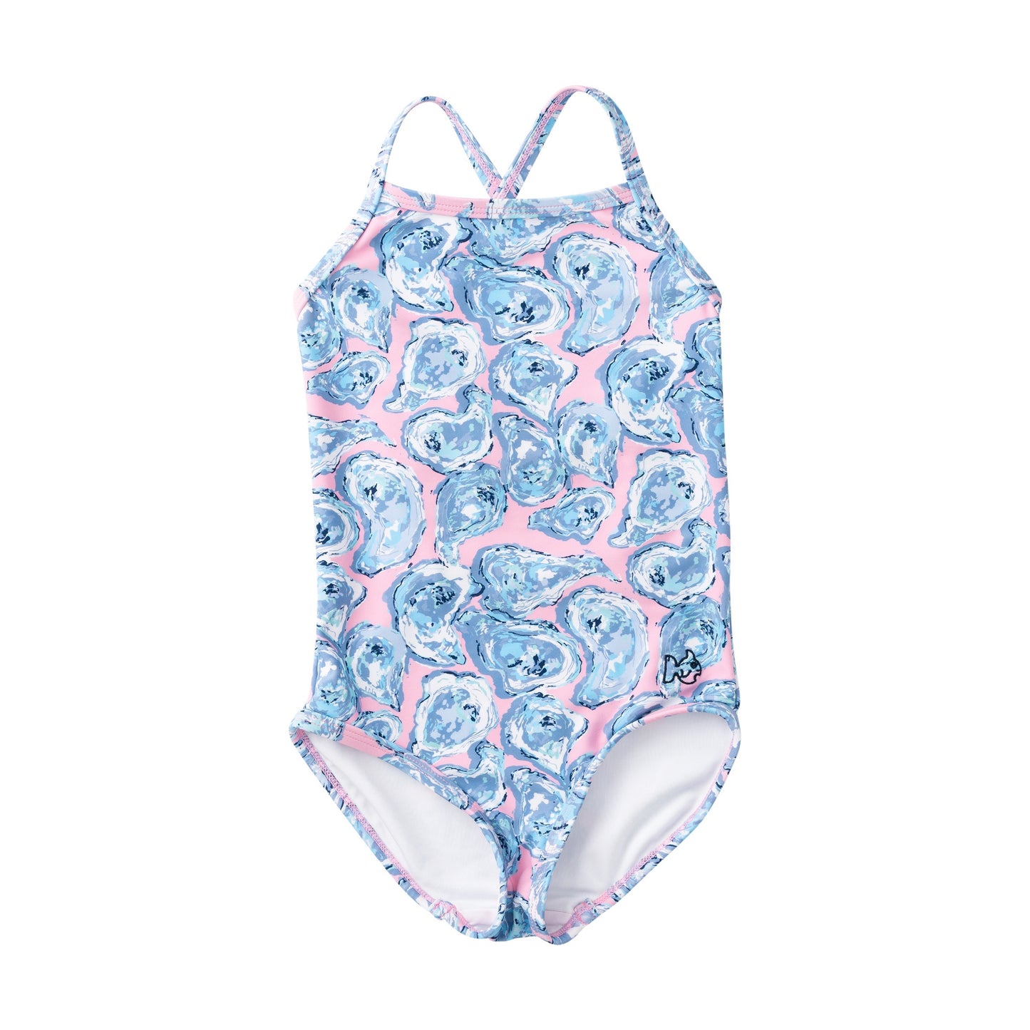 Spring Tides Bow Back One Piece Swimsuit - Pink Frosting Oyster