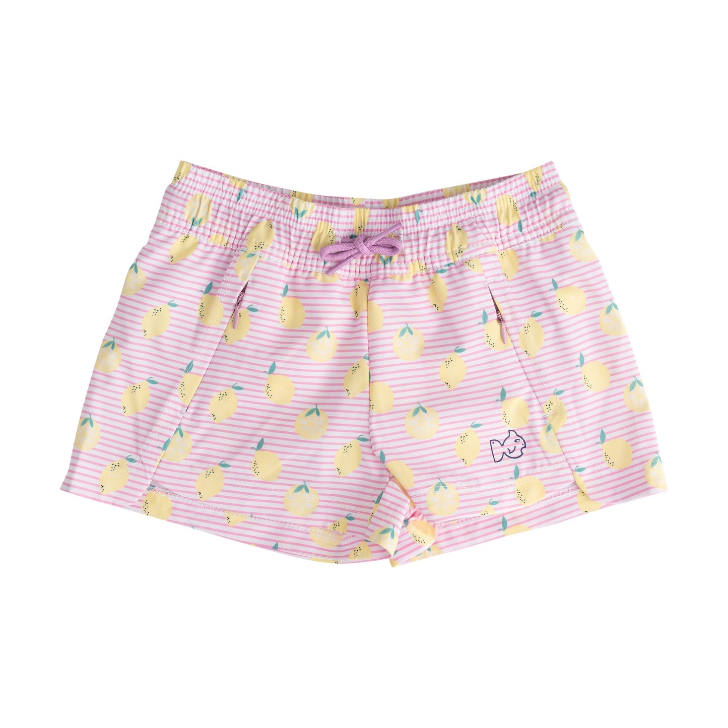 Girl's Beach Cruiser Short - Pink Frosting Lemon Stripe