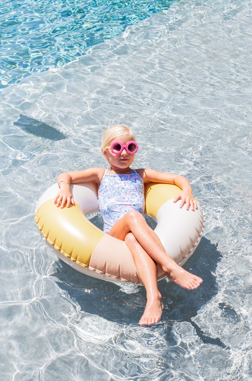 Spring Tides Bow Back One Piece Swimsuit - Pink Frosting Oyster