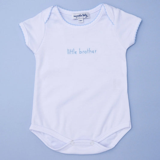 Little Brother Embroidered Short Sleeve Bodysuit