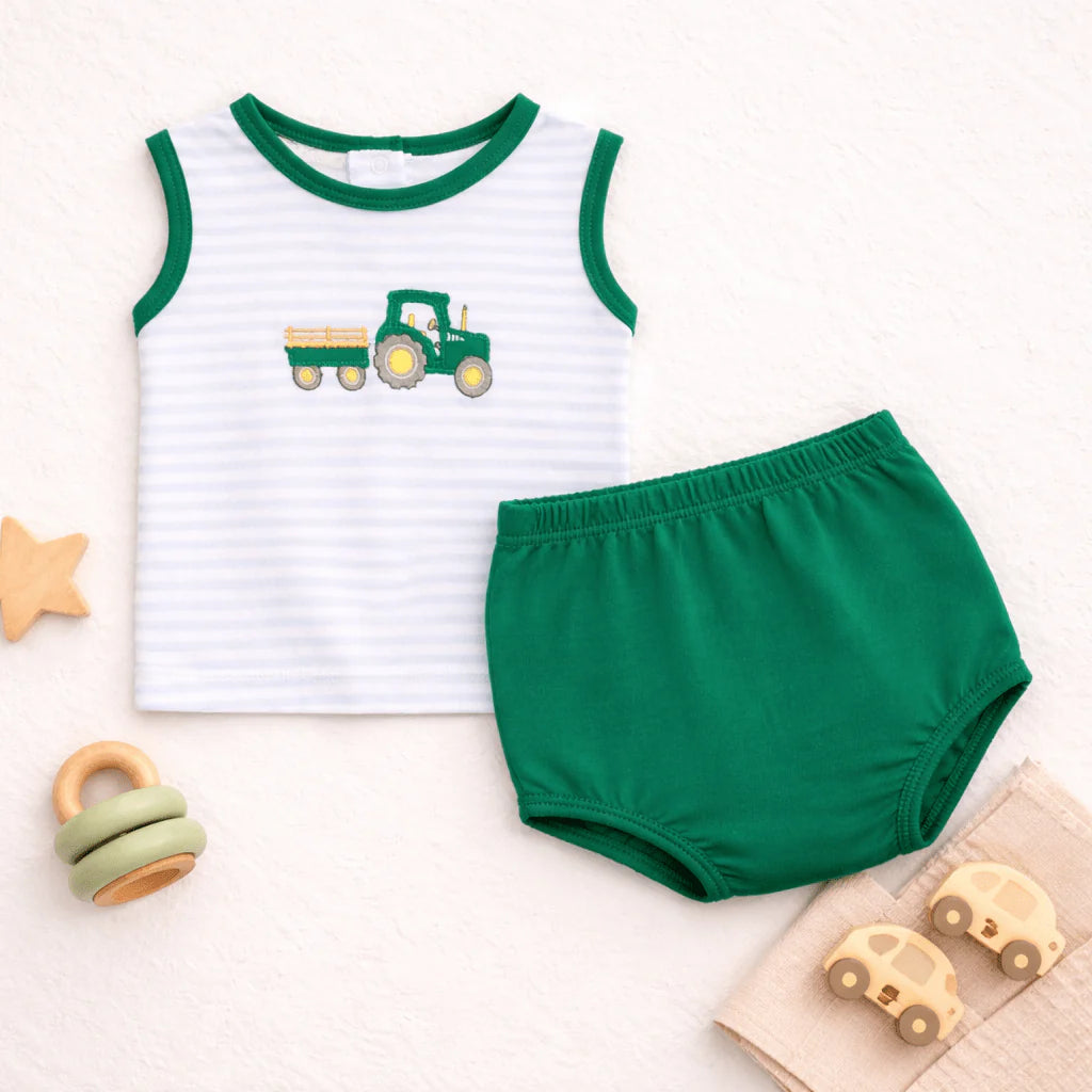 Little Farmer Appliqué Diaper Cover Set