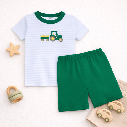 Little Farmer Appliqué Short Pajamas