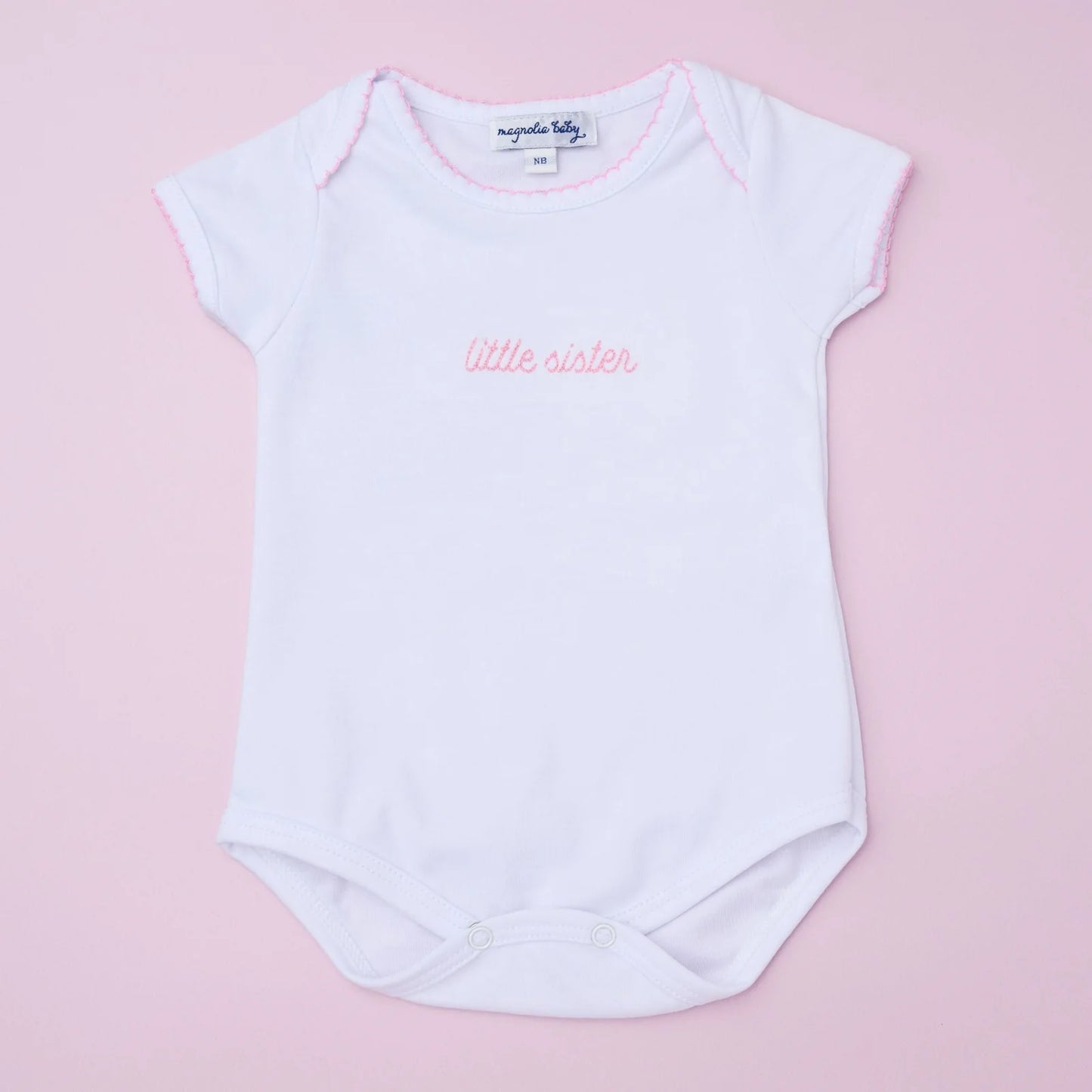 Little Sister Embroidered Short Sleeve Bodysuit