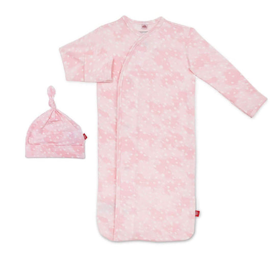 Pink Doeskin Gown and Hat Set