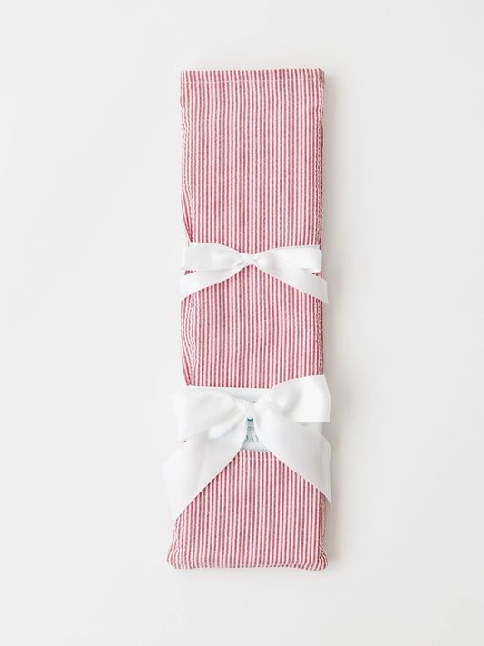 Keepsake Knife-Red Seersucker with White Ribbon