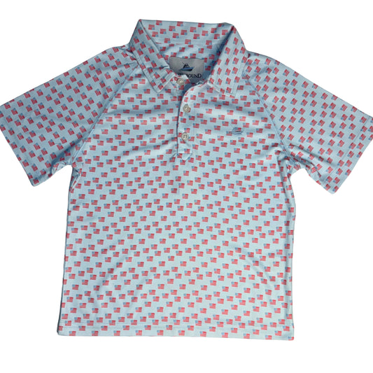Printed Performance Polo - Flags