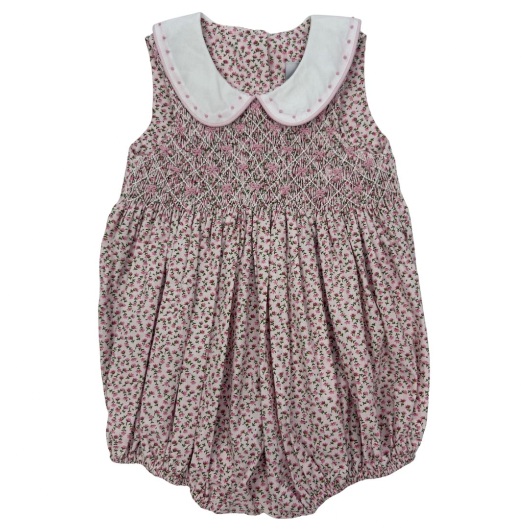 Ditzy Floral Bow Smocked Bubble
