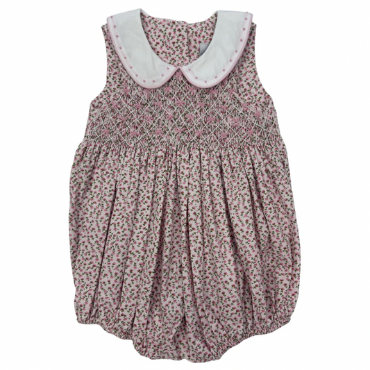 Ditzy Floral Bow Smocked Bubble