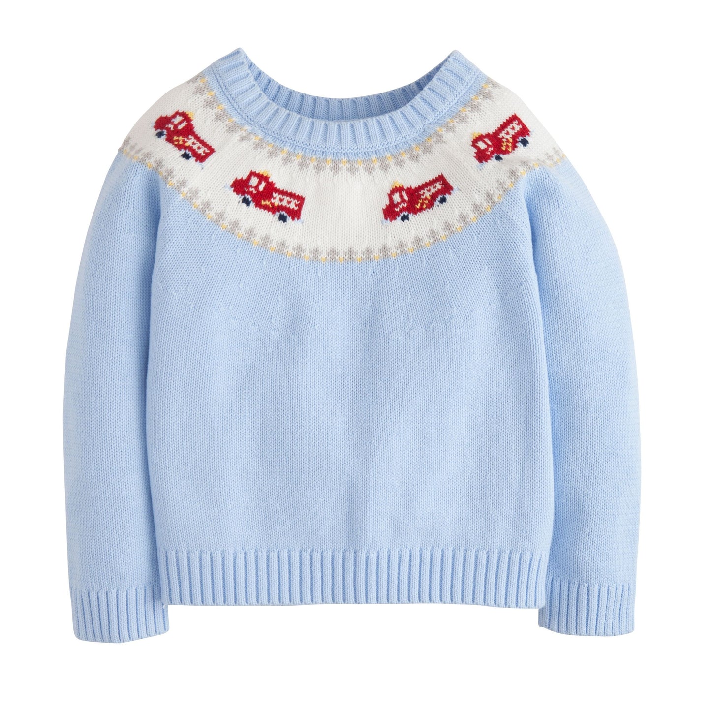 Fair Isle Sweater- Fire Truck