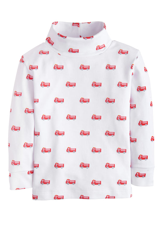 Printed Turtleneck- Fire Truck