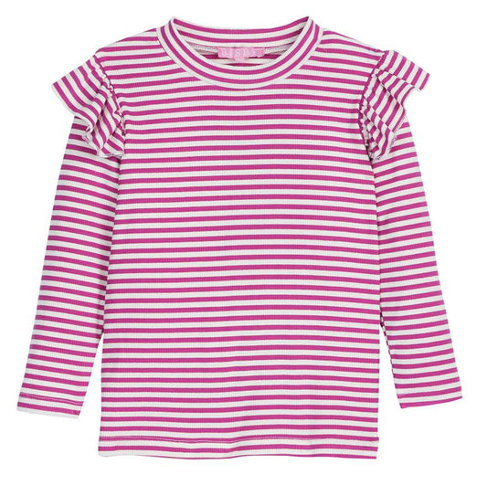 Sadie Top- Fruit Punch Sparkle Stripe