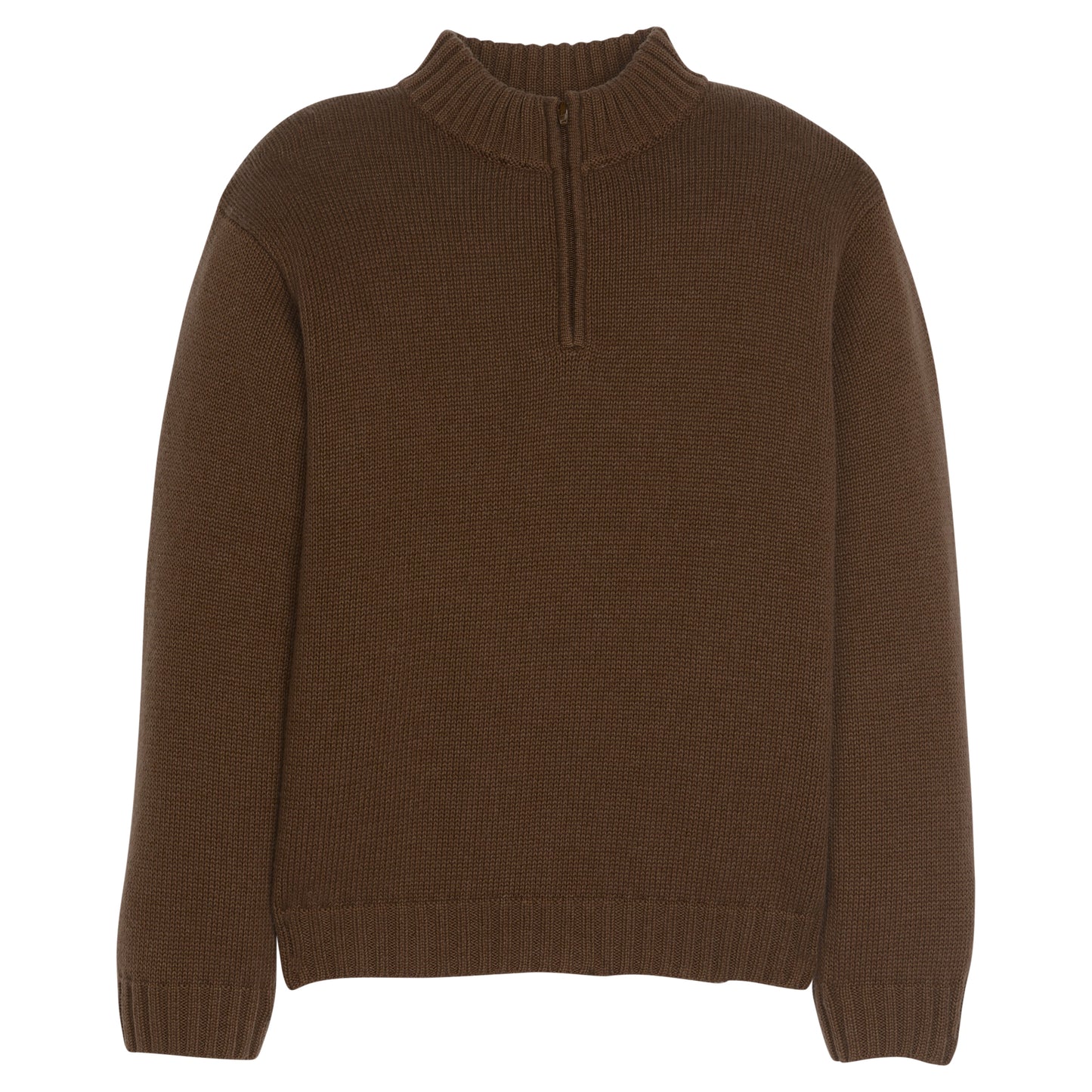 Quarter Zip Sweater- Brown