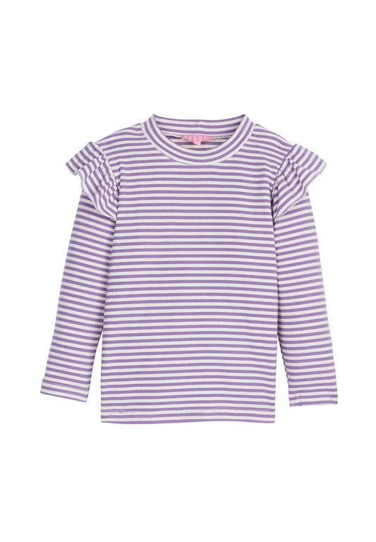 Sadie Top- Lilac Sparkle Stripe