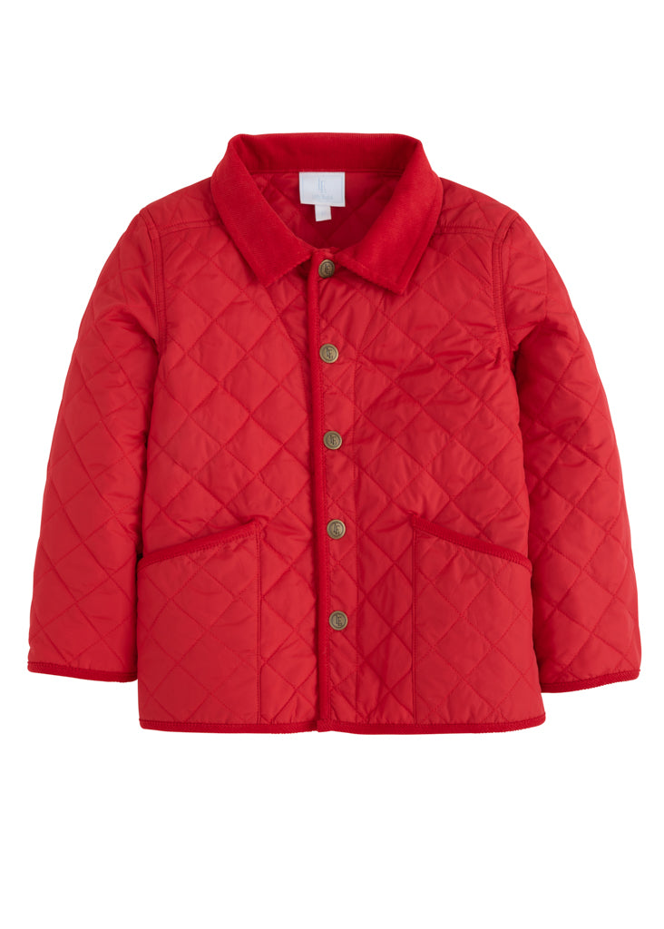 Classic Quilted Jacket- Red