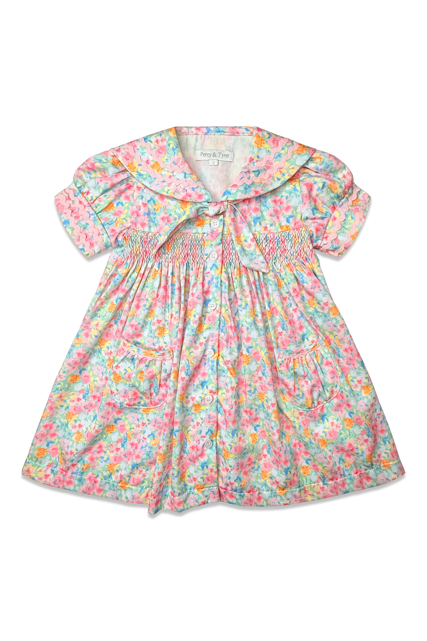 Smocked Sailor Dress - Cayman Floral