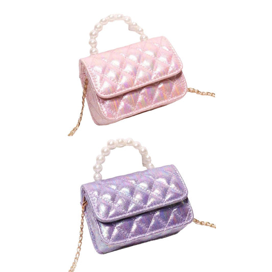 Mini Spring Pastel Clutch Purse with Crossbody Gold Chain