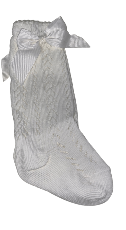 Cable Knit Sock W/ Bow