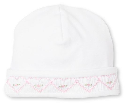 White/ Pink Hat With Hand Smock