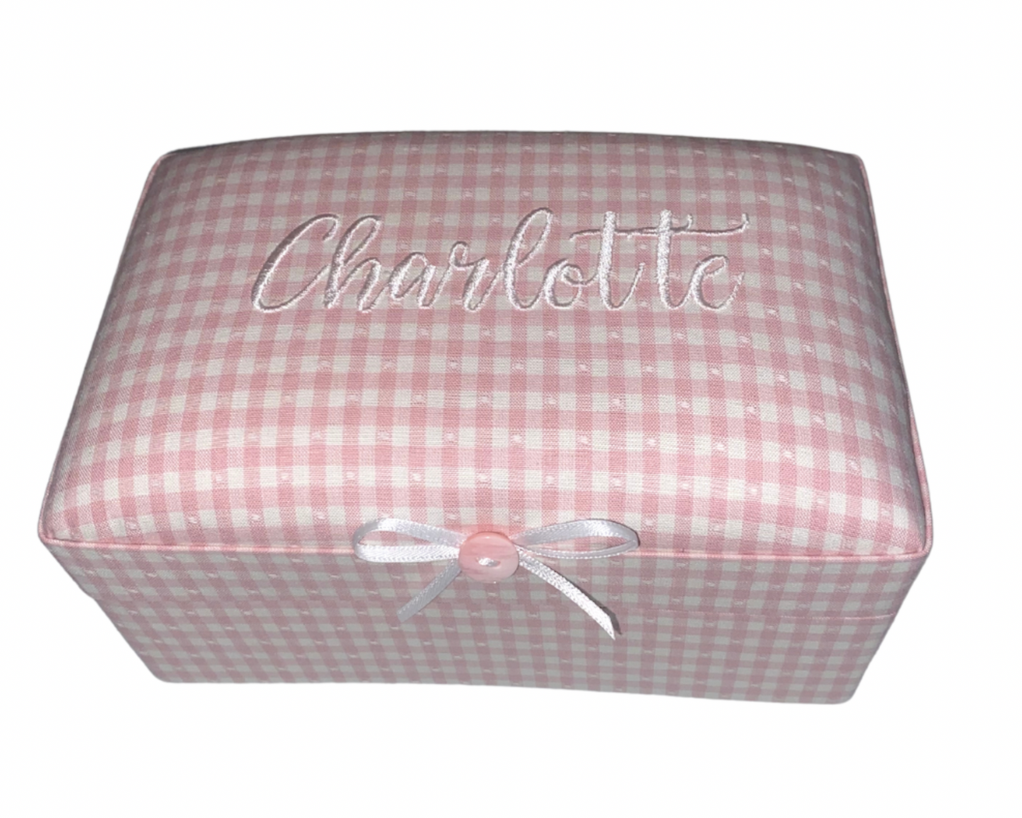 Small Keepsake Box In Gingham Cotton-Pre Order