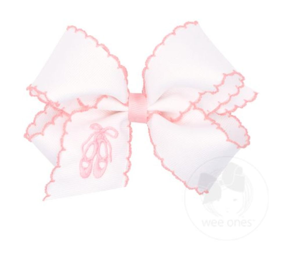 Wee Ones Large Classic Grosgrain Hair Bow (Plain Wrap) LT Pink