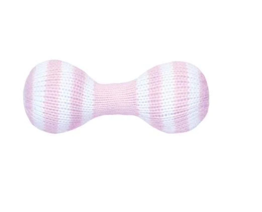 Dumbell Knit Rattle-Pink