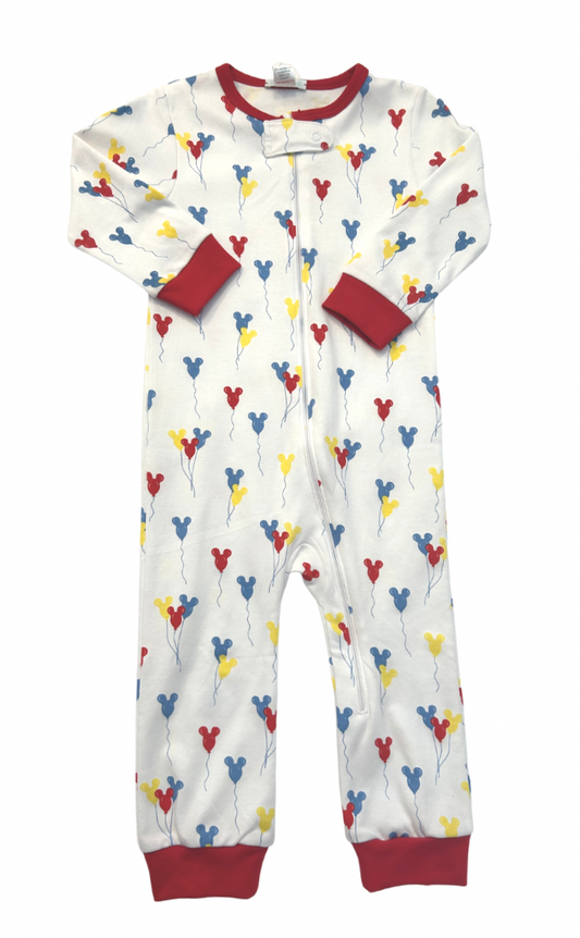Balloon Zipper Pajama-Red