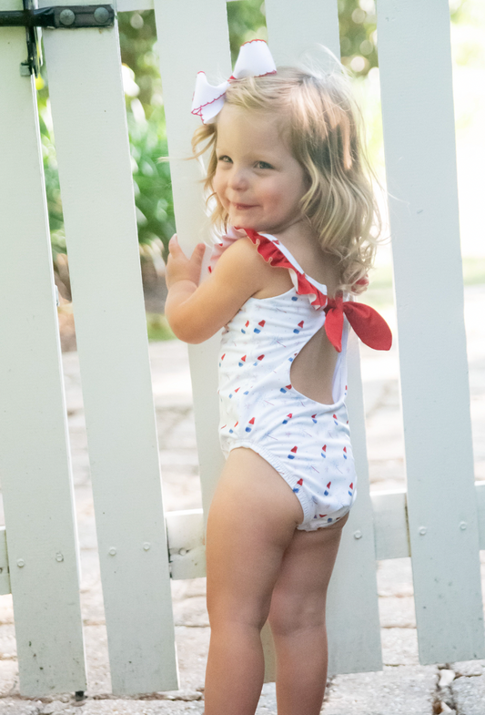 Maggy Ruffled One Piece-Patriotic Popsicle