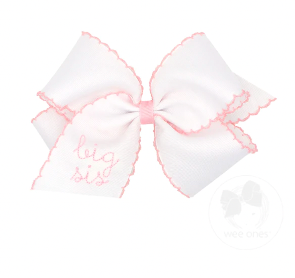 Big Sis Bow- Pink & White