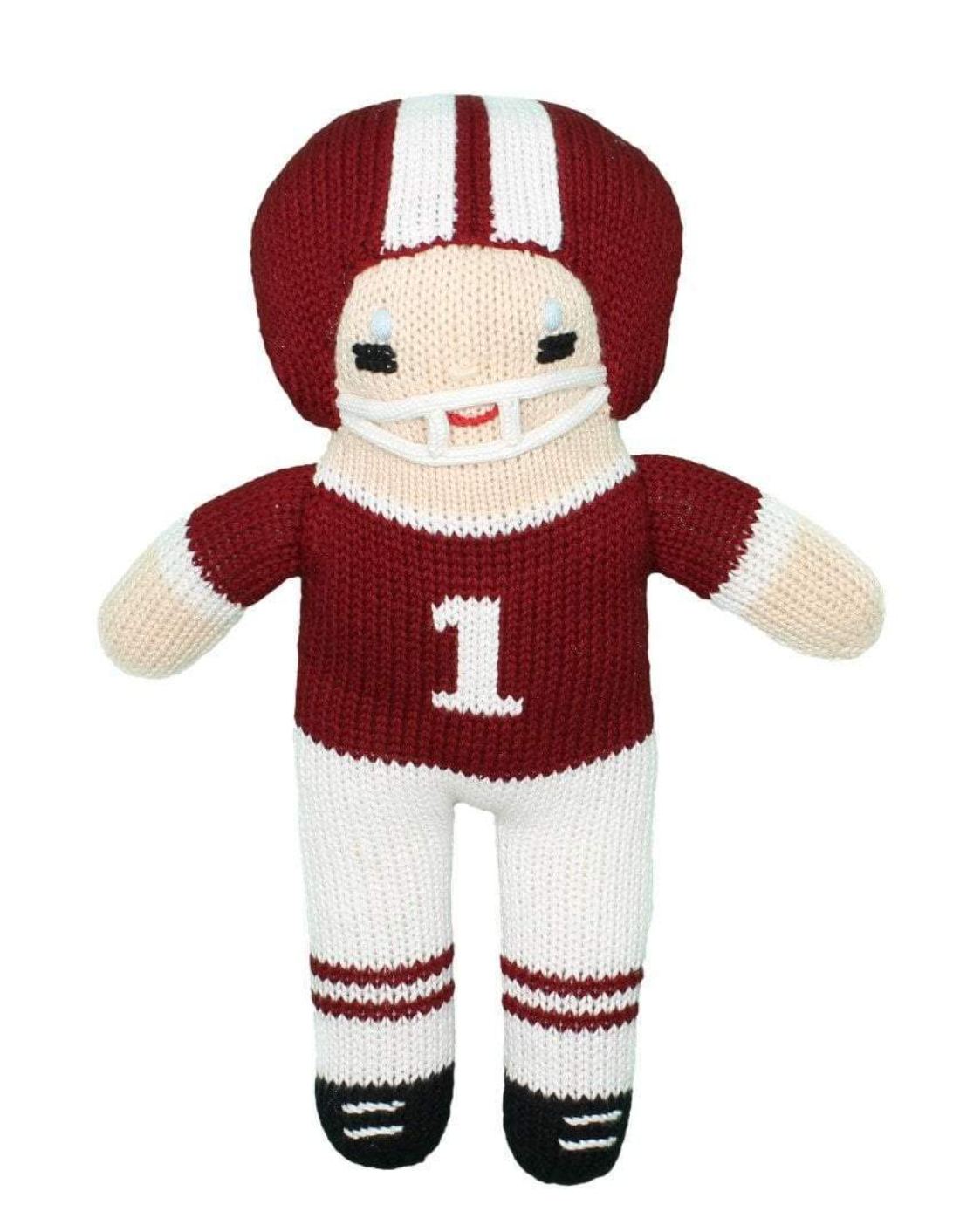 Knit Football Player - Garnet & White