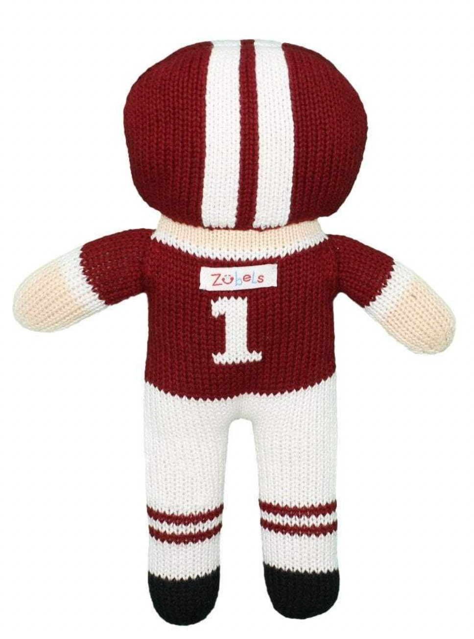 Knit Football Player - Garnet & White